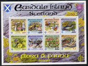 Easdale 1991 65th Birthday of Queen Elizabeth overprinted on Flora & Fauna perf sheetlet containing complete set of 8 values (26p to £5) unmounted mint
