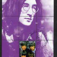 Laos 2000 The Beatles perf deluxe sheet #02 (purple background) cto used