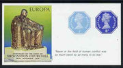 Cinderella - Great Britain 1974 Europa Souvenir Sheet Celebrating Birth of Sir Winston Churchill with 1/2p & 3p octagonal postally valid stamps, with quotation 'Never in the field of human conflict ...' unmounted mint