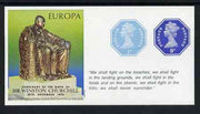 Cinderella - Great Britain 1974 Europa Souvenir Sheet Celebrating Birth of Sir Winston Churchill with 1/2p & 3p octagonal postally valid stamps, with quotation 'We shall fight on the beaches ...' unmounted mint