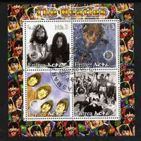 Eritrea 2003 The Beatles perf sheetlet containing set of 4 values each with Rotary International Logo cto used