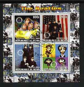 Benin 2003 The Beatles perf sheetlet containing set of 4 values each with Rotary International Logo cto used