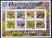Easdale 1991 65th Birthday of Queen Elizabeth overprinted on Flora & Fauna imperf sheetlet containing complete set of 8 values (26p to £5) unmounted mint