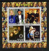 Benin 2003 The Bee Gees perf sheetlet containing set of 4 values each with Rotary International Logo cto used