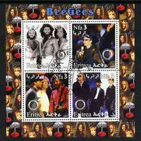 Eritrea 2003 The Bee Gees perf sheetlet containing set of 4 values each with Rotary International Logo cto used