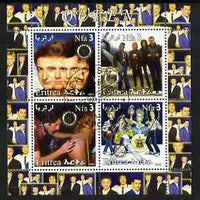 Eritrea 2003 Queen (pop group) #1 perf sheetlet containing set of 4 values each with Rotary International Logo cto used
