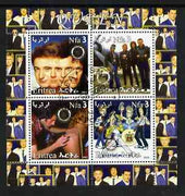 Eritrea 2003 Queen (pop group) #1 perf sheetlet containing set of 4 values each with Rotary International Logo cto used