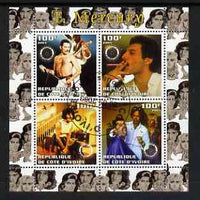 Ivory Coast 2003 Freddie Mercury (Queen pop group) perf sheetlet containing set of 4 values each with Rotary International Logo cto used