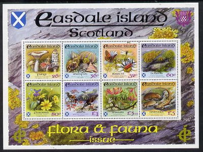 Easdale 1988 Flora & Fauna definitive perf sheetlet containing complete set of 8 values (26p to £5) each overprinted SPECIMEN superb unmounted mint