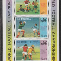 Barbuda 1974 World Cup Football Winners perf m/sheet (unissued with names of teams) unmounted mint