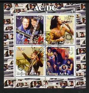 Eritrea 2003 AC/DC perf sheetlet containing set of 4 values each with Rotary International Logo cto used