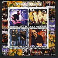 Benin 2003 Metallica #1 perf sheetlet containing set of 4 values each with Rotary International Logo cto used