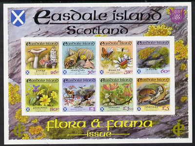 Easdale 1988 Flora & Fauna definitive imperf sheetlet containing complete set of 8 values (26p to £5) superb unmounted mint