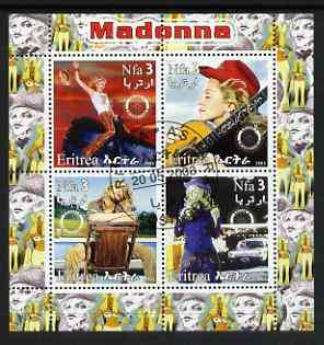 Eritrea 2003 Madonna #1 perf sheetlet containing set of 4 values each with Rotary International Logo cto used