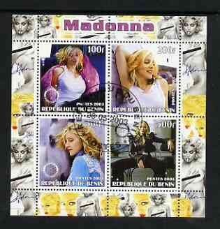 Benin 2003 Madonna #2 perf sheetlet containing set of 4 values each with Rotary International Logo cto used