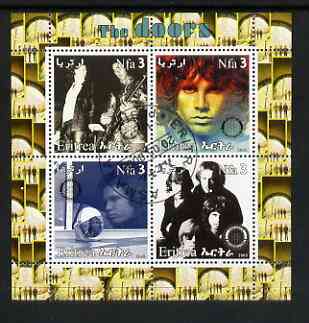 Eritrea 2003 The Doors (pop group) perf sheetlet containing set of 4 values each with Rotary International Logo cto used