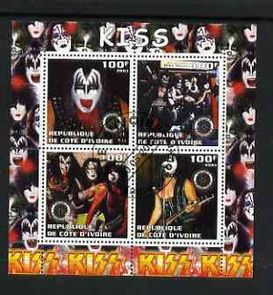 Ivory Coast 2003 Kiss #1 perf sheetlet containing set of 4 values each with Rotary International Logo cto used