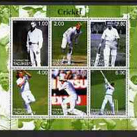 Tadjikistan 2000 Cricket perf sheetlet containing 6 values unmounted mint