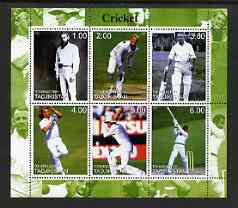 Tadjikistan 2000 Cricket perf sheetlet containing 6 values unmounted mint