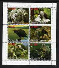 Sierra Leone 1998 Birds of Prey perf sheetlet containing 6 values unmounted mint