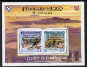 Easdale 1993 40th Anniversary of Coronation overprinted in black on Flora & Fauna perf sheetlet containing 36p (shell) & £1 (Birds) unmounted mint