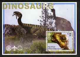 Congo 2002 Dinosaurs #07 perf s/sheet (also showing Scout, Guide & Rotary Logos) fine cto used