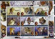 Somalia 2002 Wild Cats perf sheetlet containing set of 9 values (also showing Baden Powell and Scout & Guide Logos) fine cto used