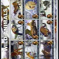 Somalia 2002 Wild Animals perf sheetlet containing set of 9 values (also showing Baden Powell and Scout & Guide Logos) fine cto used