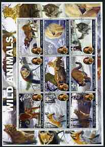 Somalia 2002 Wild Animals perf sheetlet containing set of 9 values (also showing Baden Powell and Scout & Guide Logos) fine cto used