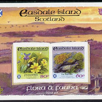 Easdale 1988 Flora & Fauna definitive imperf sheetlet containing 60p (Lichens) & 80p (Spring Flowers) unmounted mint