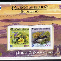 Easdale 1988 Flora & Fauna definitive imperf sheetlet containing 60p (Lichens) & 80p (Spring Flowers) overprinted SPECIMEN unmounted mint