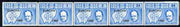 Calf of Man 1968 Europa 1968 opt'd on Churchill perf 14.5 set of 5 in light blue (as Rosen CA111-15) unmounted mint