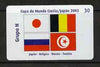 Telephone Card - Brazil 2002 World Cup Football 30 units phone card for Group H showing flags of Japan, Belgium, Russia & Tunisia