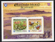 Easdale 1988 Flora & Fauna definitive imperf sheetlet containing 52p (Butterfly & Insects) & £3.10 (Shrubs) unmounted mint