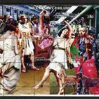 Tadjikistan 1999 20th Century Dreams #05 composite perf sheetlet containing 9 values unmounted mint (Isadora Duncan & Lenin)