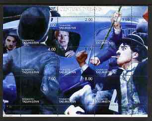 Tadjikistan 1999 20th Century Dreams #03 composite perf sheetlet containing 9 values unmounted mint (Charlie Chaplin)