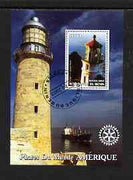 Benin 2003 Lighthouses of America perf m/sheet #02 with Rotary Logo fine cto used