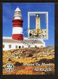 Benin 2003 Lighthouses of Africa perf m/sheet #01 with Rotary Logo fine cto used