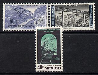 Mexico 1961 Chihuahua Railway set of 3 unmounted mint, SG 995-7