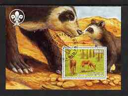 Benin 2003 Wild Animals perf m/sheet #01 (Deer) with Scout Logo fine cto used