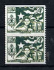 Cuba 1954 3rd National Scout Camp 4c vert pair with horiz perfs omitted being a 'Hialeah' forgery on gummed paper (as SG 721)