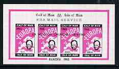 Calf of Man 1966 Churchill opt'd on Europa (single portrait on each stamp) imperf m/sheet unmounted mint (Rosen CA39LS)