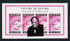 Calf of Man 1966 Churchill opt'd on Europa (large portrait in centre of sheet dated 1874-1964) imperf m/sheet (Rosen CA43LS) unmounted mint