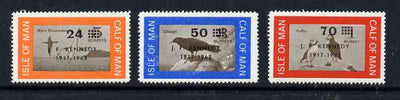 Calf of Man 1966 Kennedy first issue surch set of 3 on bird defs unmounted mint (Rosen CA47-49)
