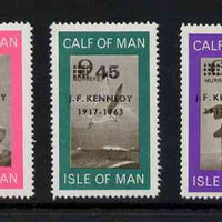 Calf of Man 1966 Kennedy second issue surch set of 3 on bird defs unmounted mint (Rosen CA54-56)