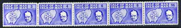 Calf of Man 1967 Churchill & Map def set of 5 (first issue in blue) unmounted mint P10 (Rosen CA72-76)
