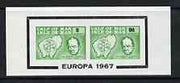 Calf of Man 1967 Europa overprinted on Churchill & Map imperf m/s (8 & 96m in green & black) unmounted mint (Rosen CA89MS)
