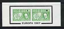 Calf of Man 1967 Europa overprinted on Churchill & Map imperf m/s (8 & 96m in green & black) unmounted mint (Rosen CA89MS)