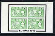 Calf of Man 1967 Europa overprinted on Churchill & Map imperf m/s (4, 6, 8 & 96m in green & black) unmounted mint (Rosen CA95MS)