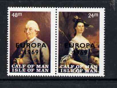 Calf of Man 1969 Europa overprinted on Paintings from Manx Museum #1 perf set of 2 unmounted mint (Rosen CA145-46)